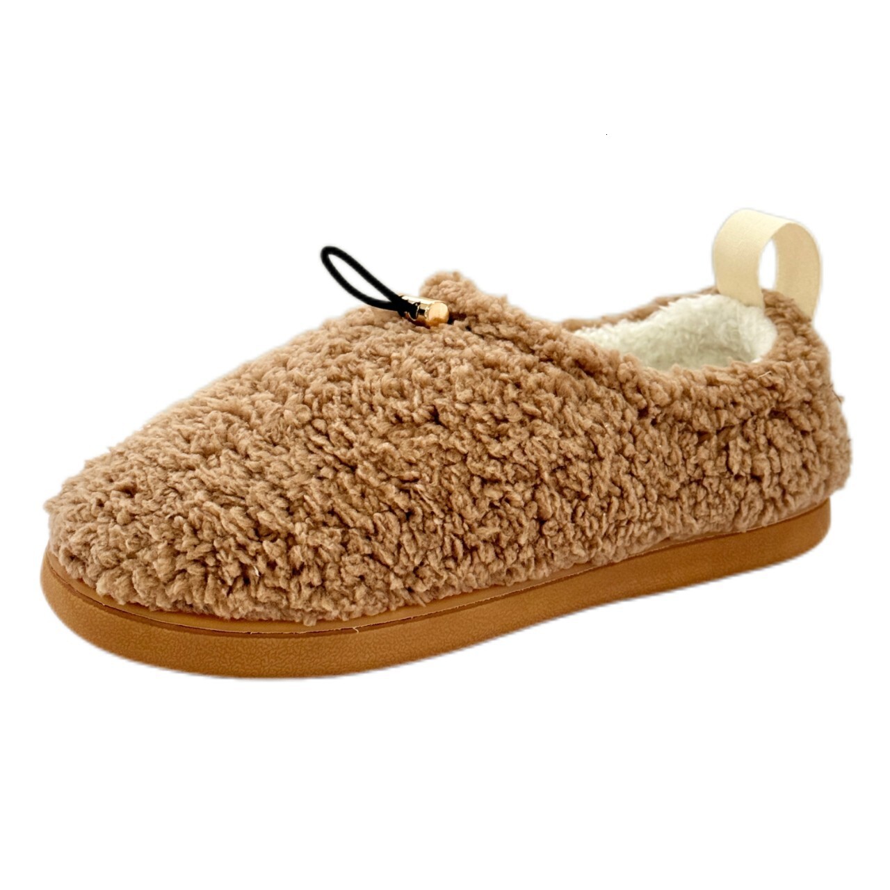 Slippers with Teddy Rope Buckle, Adjustable Full Coverage, Autumn and Winter Cotton Shoes for Outdoor Wear ddmymarket