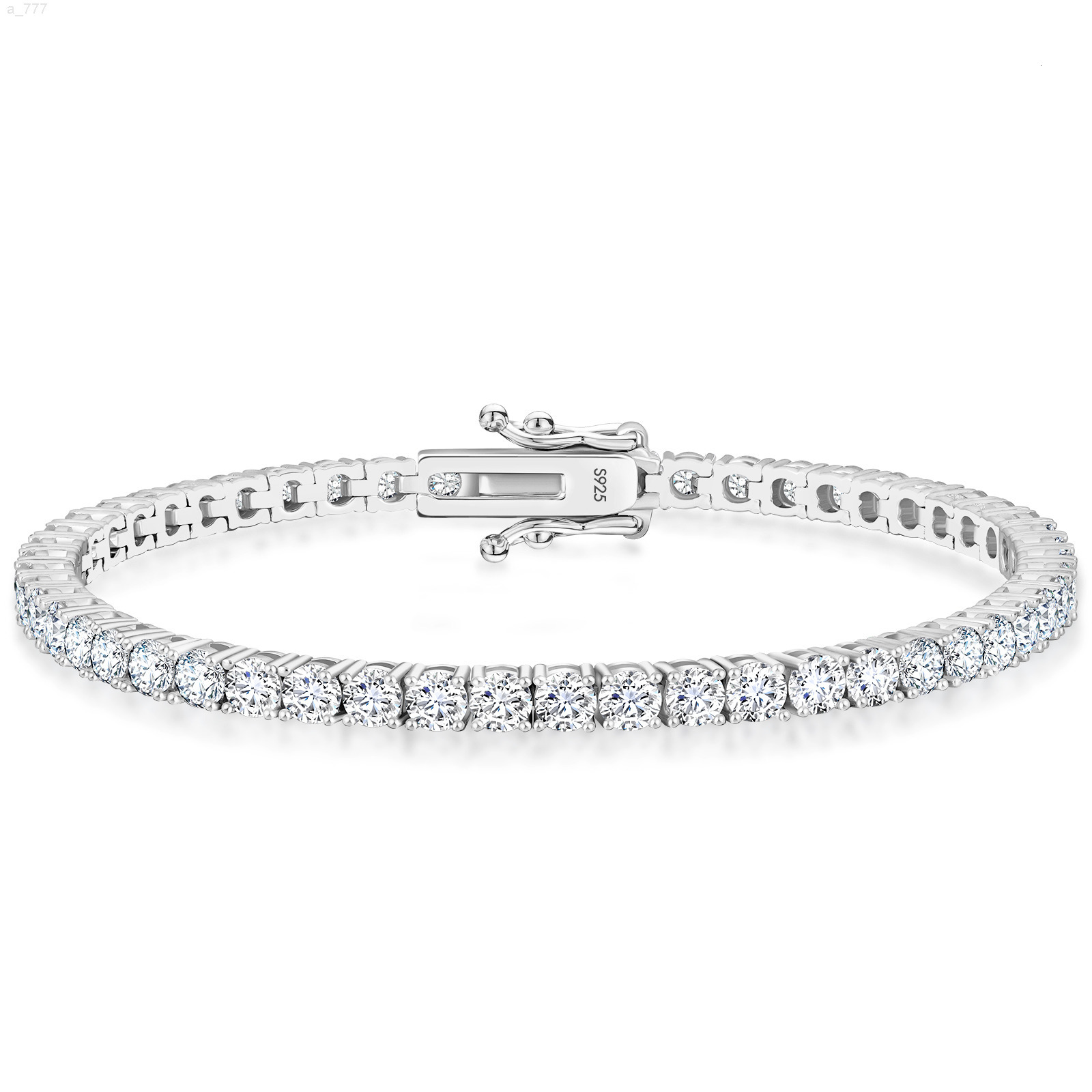 Moissanite Tennis S925 Sterling Silver Women Men Jewelry White Gold Plated 529135Ctw D VVS1 Round Cut Moissanite Bracelet