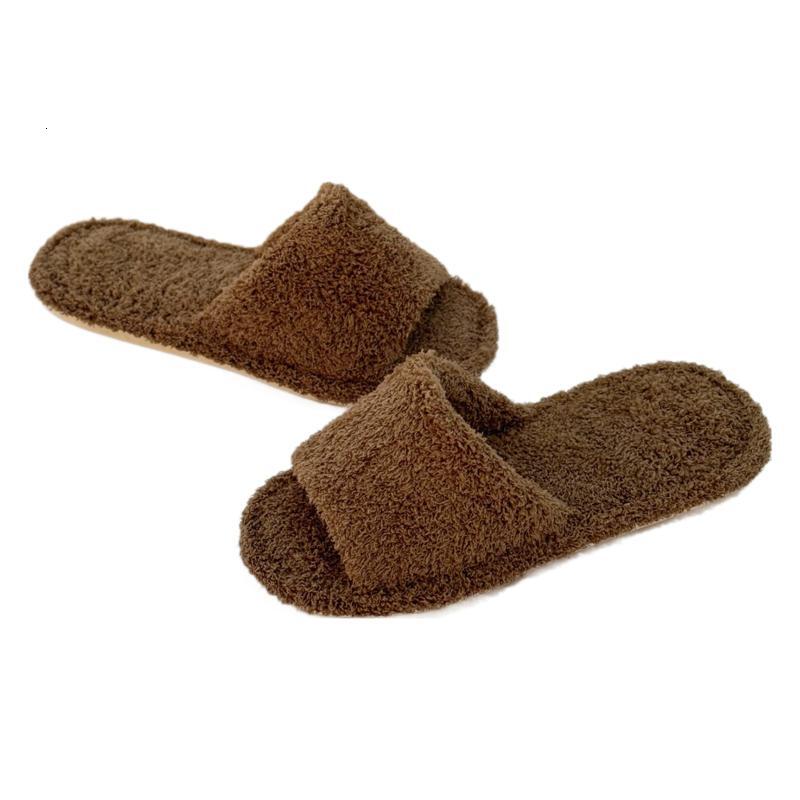 Plus Size Thick-Soled Furry Shoes for Women 2022 Autumn Winter Internet Celebrity Fitting Room Indoor and Outdoor Wear Warm One-Word Cotton Slippers d