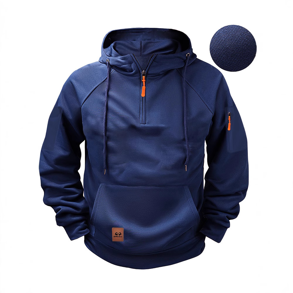 Designer Clothing 2025 Cross-border Spring And Autumn Men's Hoodie With Arm Zipper And Multiple Luxury Hoodie Pockets Pullover Sweatshirt Sports 