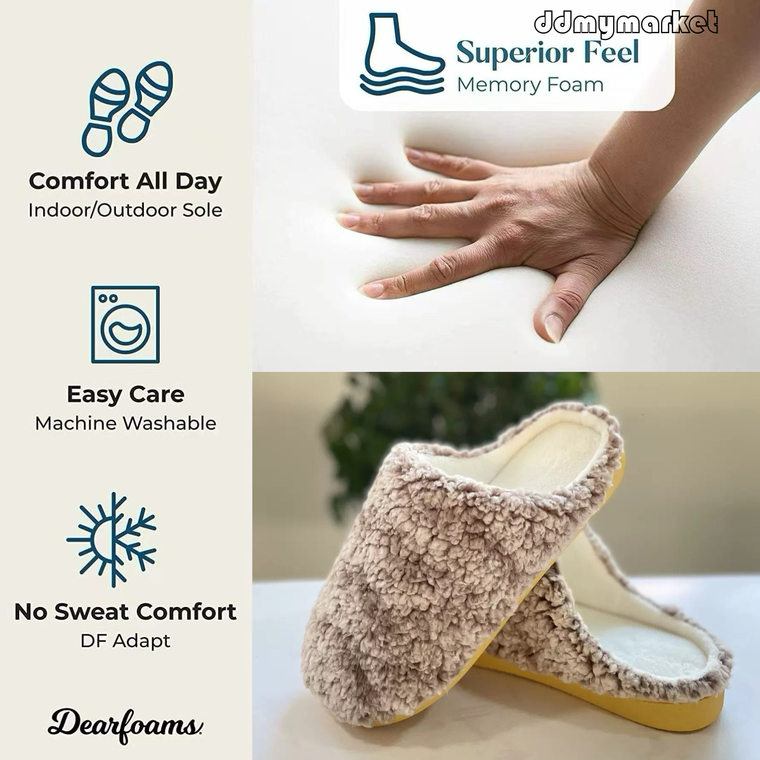 Home Fleece-Lined Thickened Warm Non-Slip Unisex Adult Indoor Cotton Slippers ddmymarket