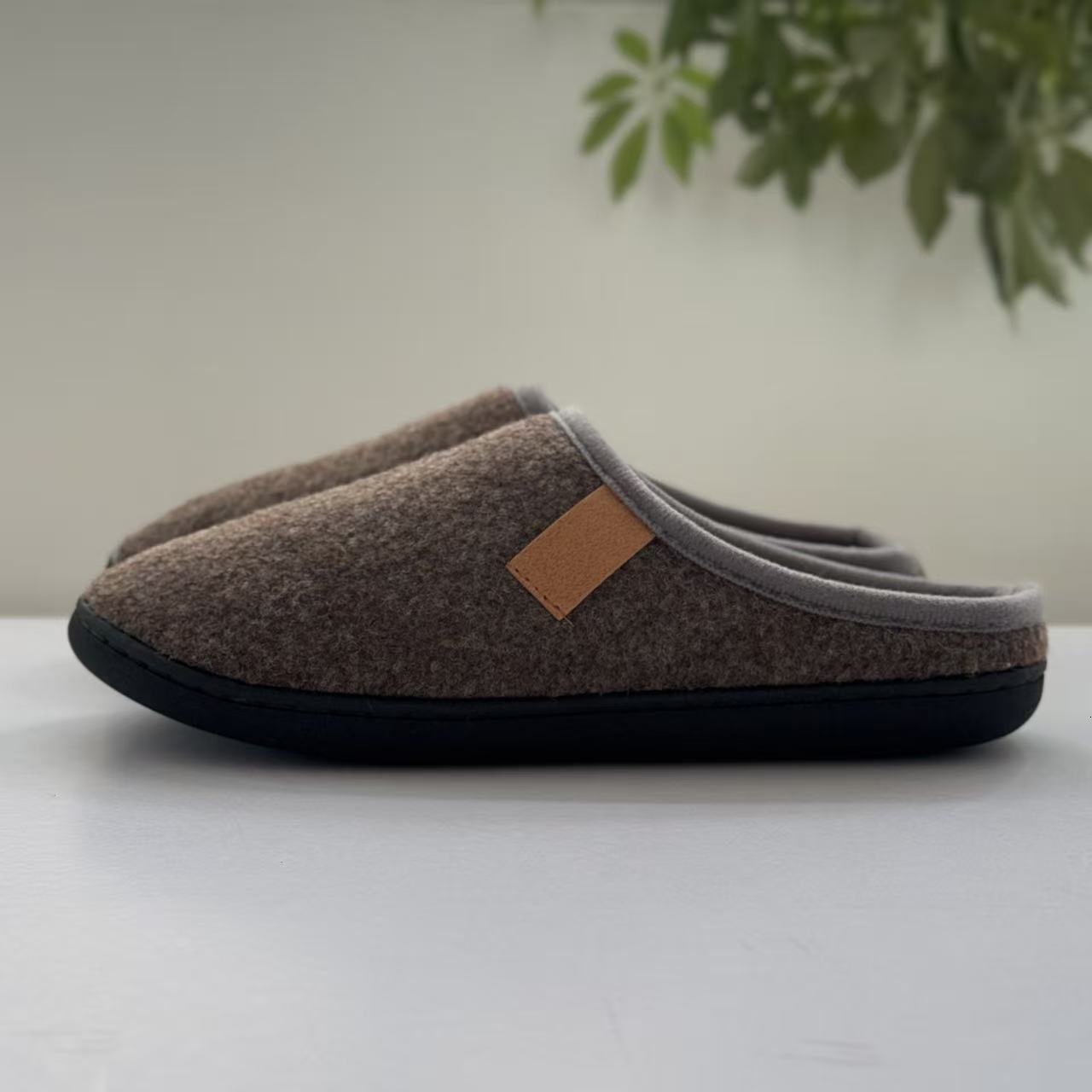 Large Size Cotton Men, Autumn and Thick Sole Indoor Home for Elderly, Non-Slip Plush Lined Winter Slippers ddmymarket