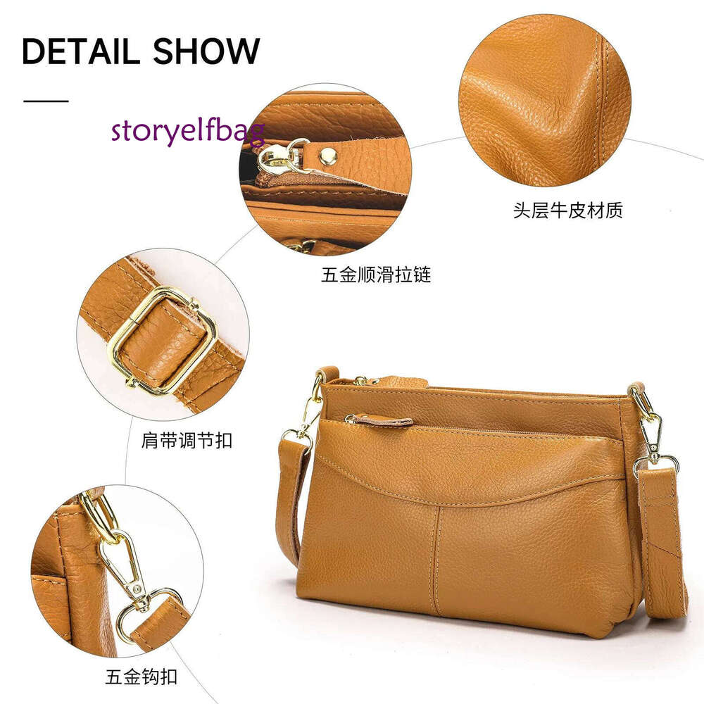 Genuine Leather Women's High Quality Women Crossbody Bag Trendy Designer Cowhide Female Shoulder Bags