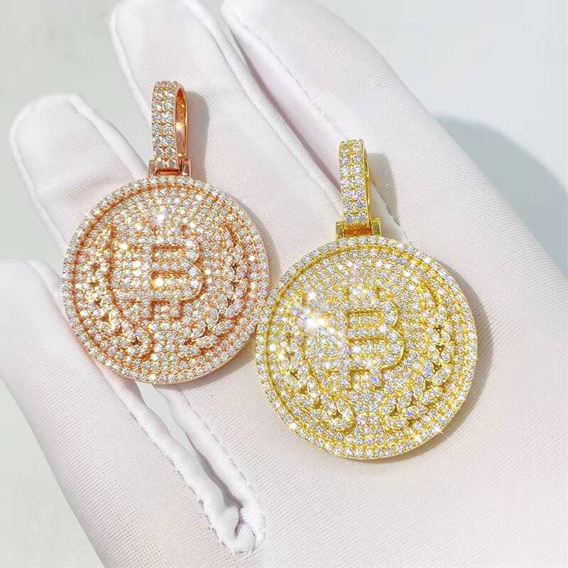 Ice Out Custom Pendant Pass Testter Vvs Moissanite Diamond 925 Silver 10k Gold Hip Hop Fine Jewelry Men