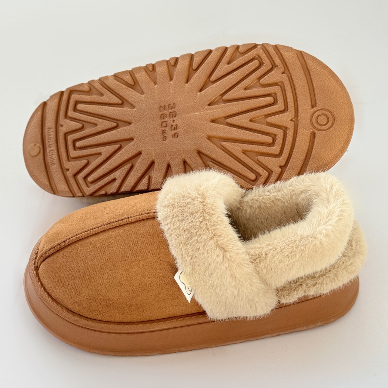 Winter New Style Back Strap Plush Cotton for Women, Warm Home Slippers with Thick Sole and Non-Slip Design ddmymarket
