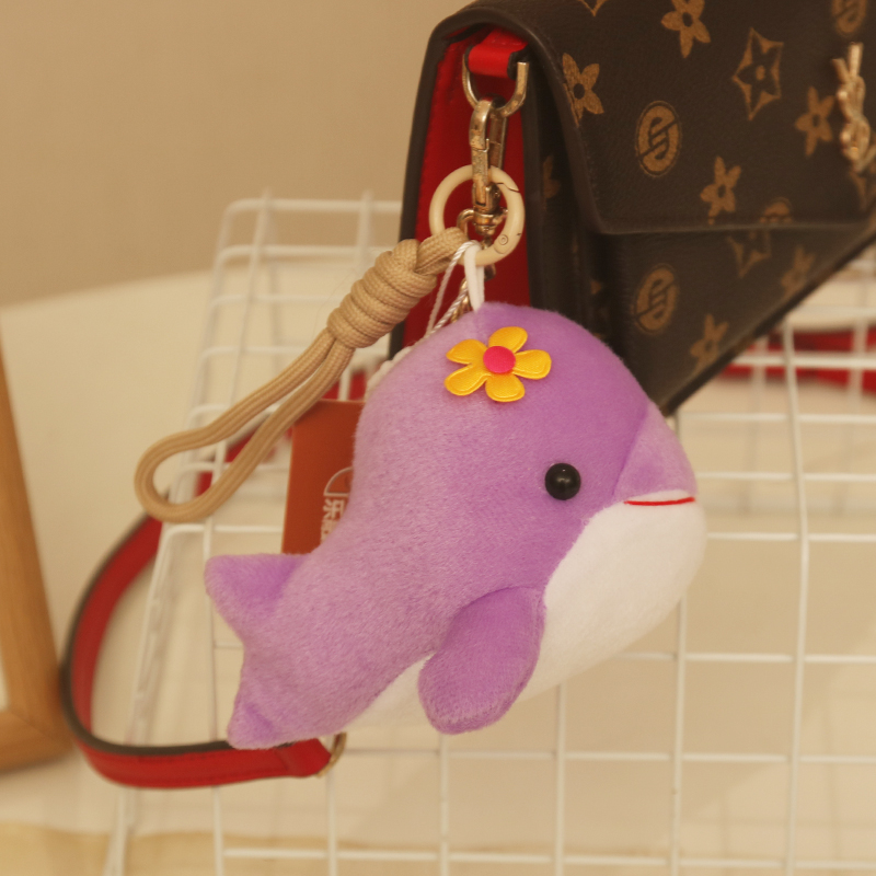 Little Flower Dolphin Plush Toy Pendant Simulation Marine Animal Doll Pendant