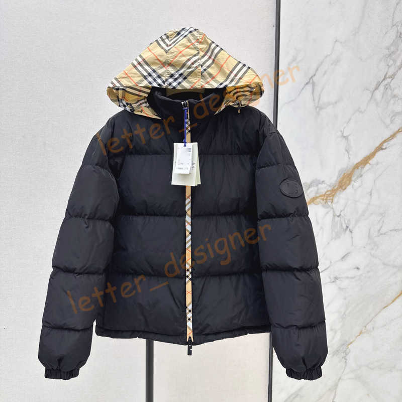 Designer Women's Down & Parkas coat 25Ss Winter Hooded Winter Coat for women Vintage Plaid Stand Collar Down Jacket Warm Windproof Outerwear size SML