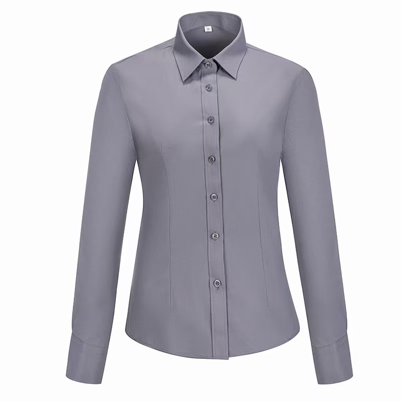 K2255 Professional women's formal long-sleeved shirts, high-end pure cotton fabric, no ironing, easy care, wholesale and drop shipping