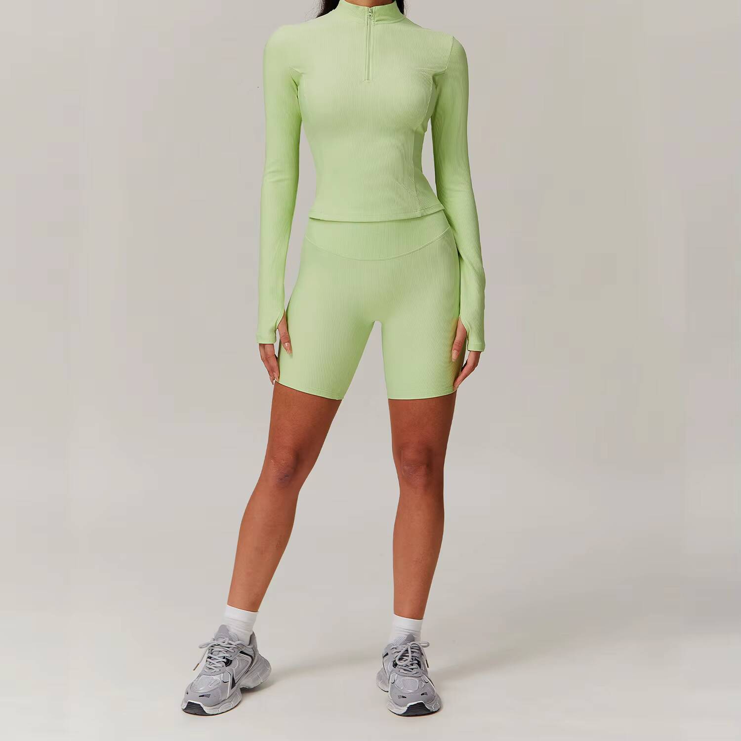 Wholesale Yoga Gym 3pieces Set Good Martial Fitness Workout Running Half Zipper Jacket Breathable High Elastic Sportswear