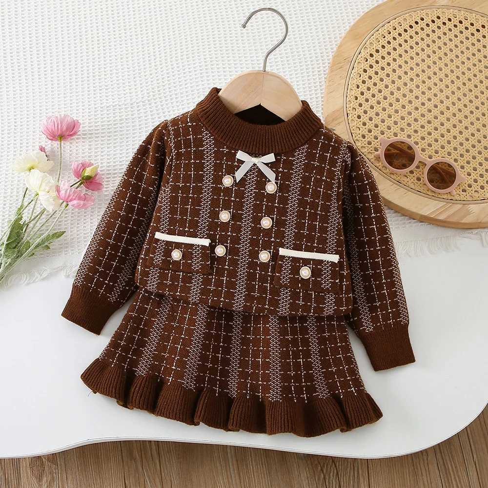 Girls Knitted Clothes Sets Spring Autumn Children Woolen Jersey Sweaters Coats Skirts Kids Fashion Dress Suit For Baby Outfits 6 L2509265D55