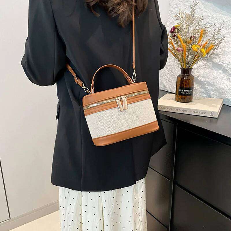 Fashion Round Bucket Bags Women's Daily Used, Leopard Pattern Crossbody Shoulder Bag For Commuting, Casual Ladies Handbags