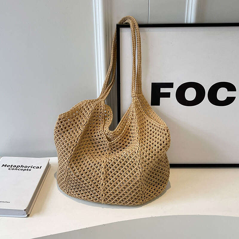 Fashion Beach Bags Large Capacity Woven Handbags for Women Summer Travel Commuting Hollow Out StrawBag 2025 Trendy Versatile Shoulder Bag