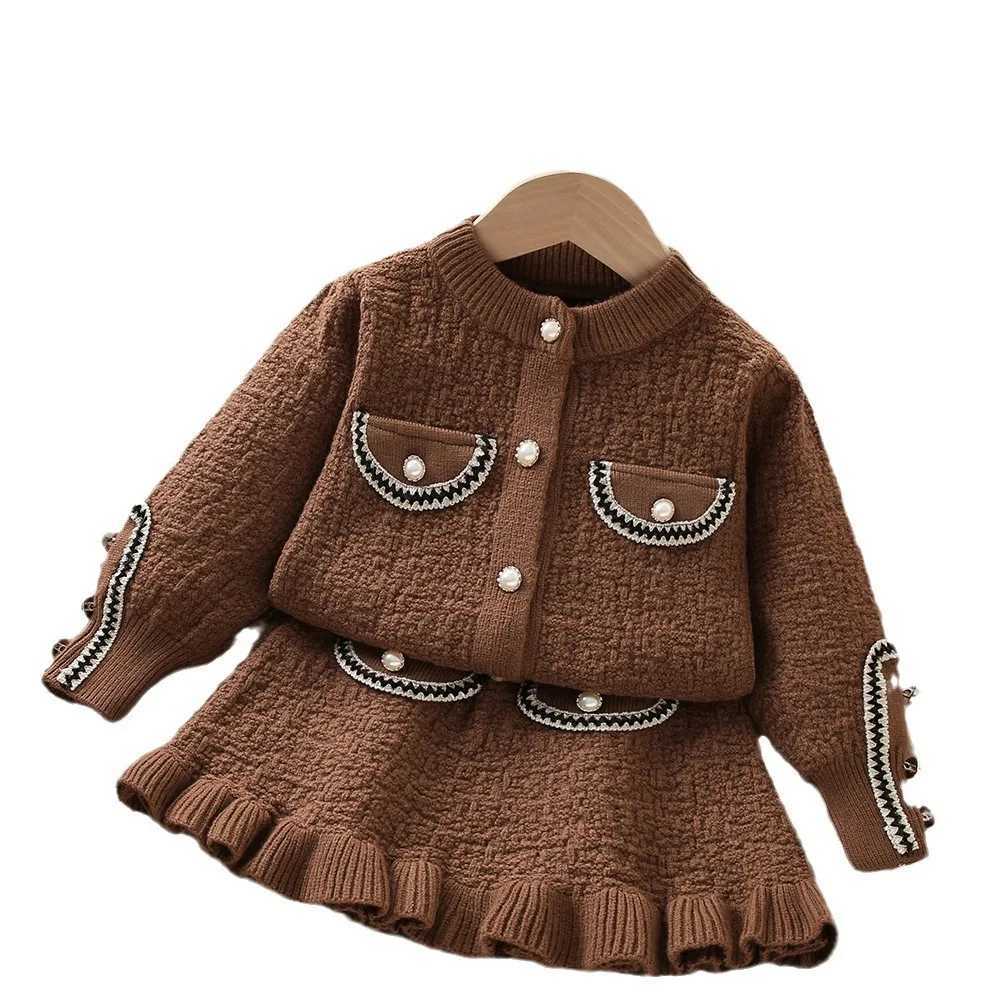 Girls Dress Clothes Sets Spring Autumn Children Woolen Jersey Sweaters Tops Skirts Princess Suit For Baby Dresses Outfits Kids 6 L250926XEQ8