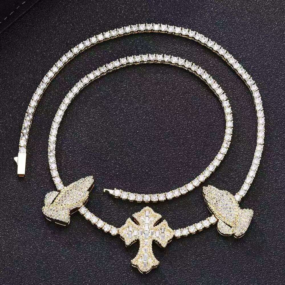 Designer new Prayer Ladies Men Sterling Silver Sil shiny silica pendant necklace jewelry free shipping