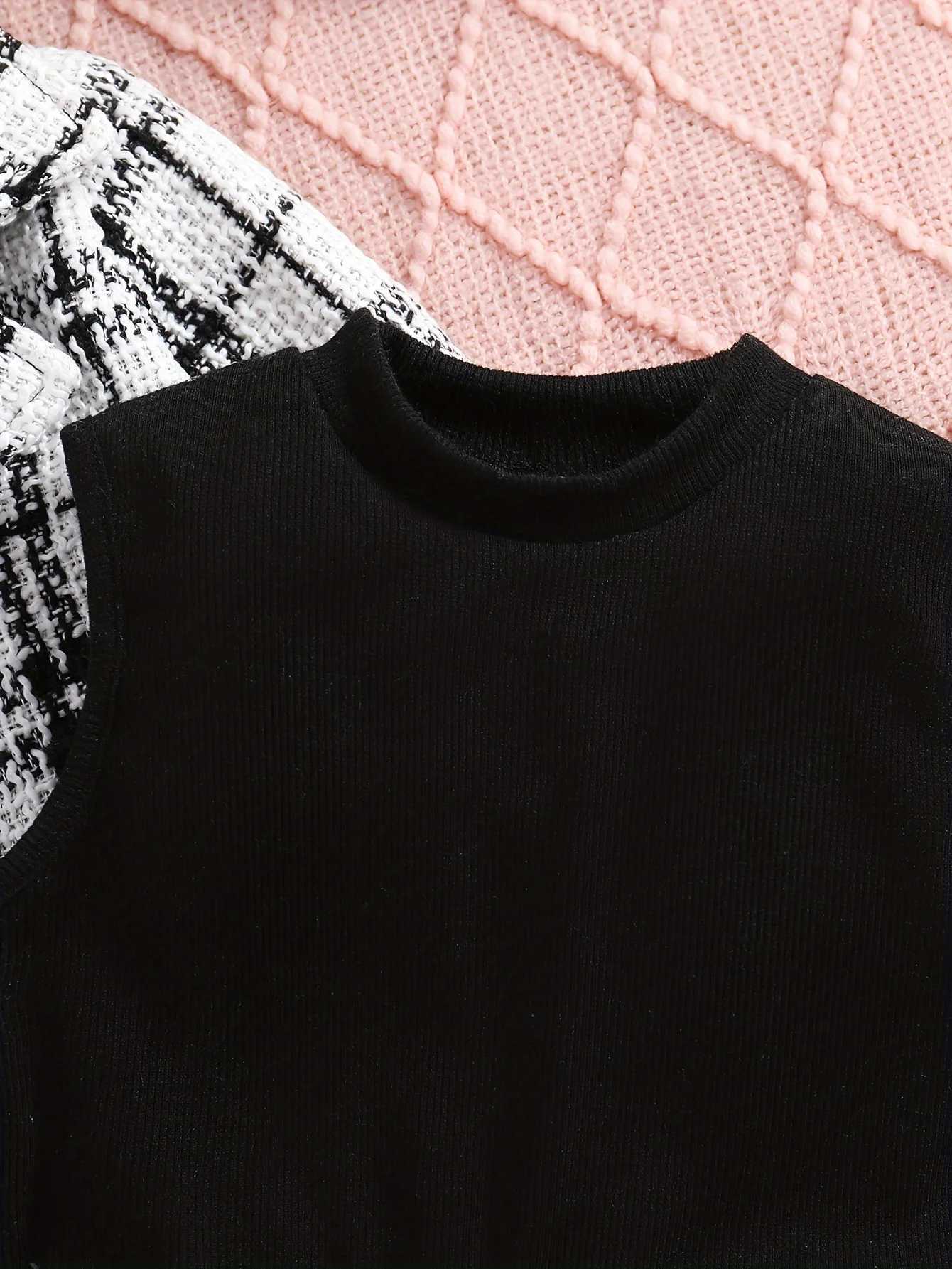 New Girls 3Piece Tartan Suit Set Spring Autumn Formal Dress Casual Vest Pants for Banquet Party L2509263A1F