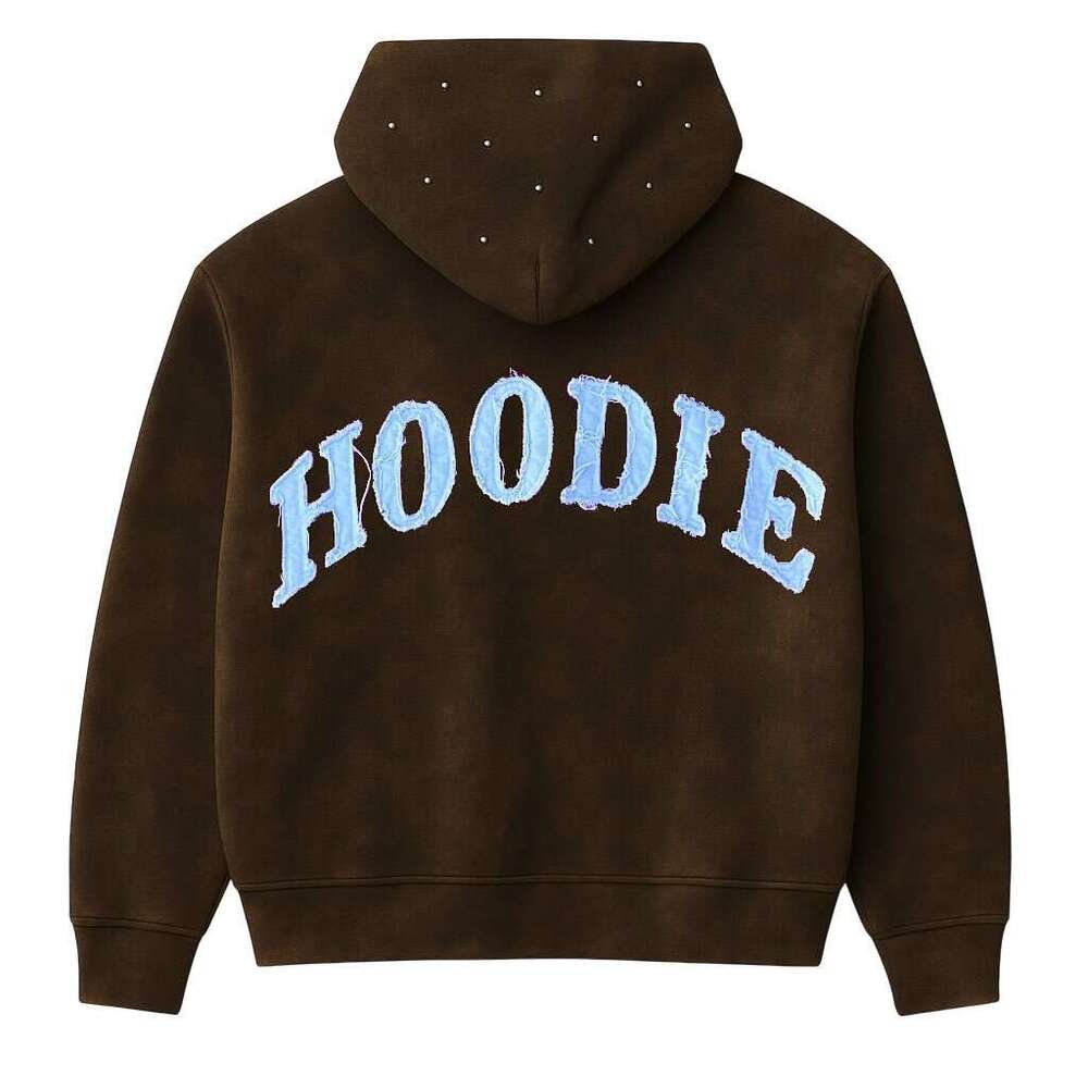 New Personality Street Trendy Brand Y2K Couple Hooded Sweatshirt American Style Printed Zipper Jacket