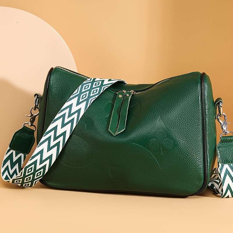 designer bag Luxury bag Genuine Leather High-End Feel Top Layer Cowhide Single Large Capacity Women's Versatile Bag Wide Shoulder Strap Crossbody