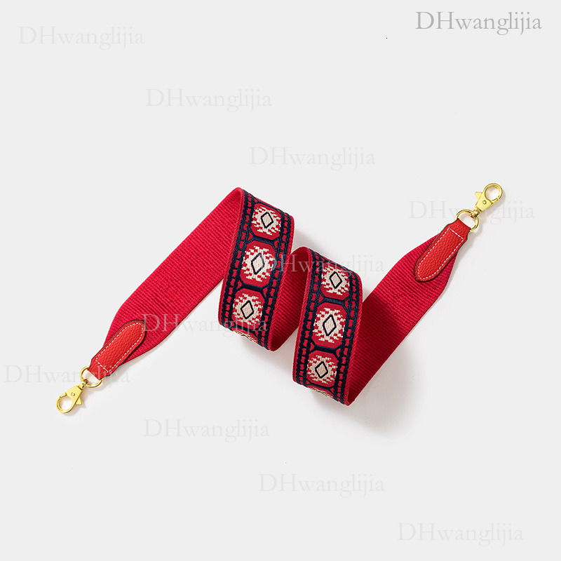 DH Luggage Accessories Rhombus Embroidery Pattern Ribbon Shoulder Replacement Bag Strap