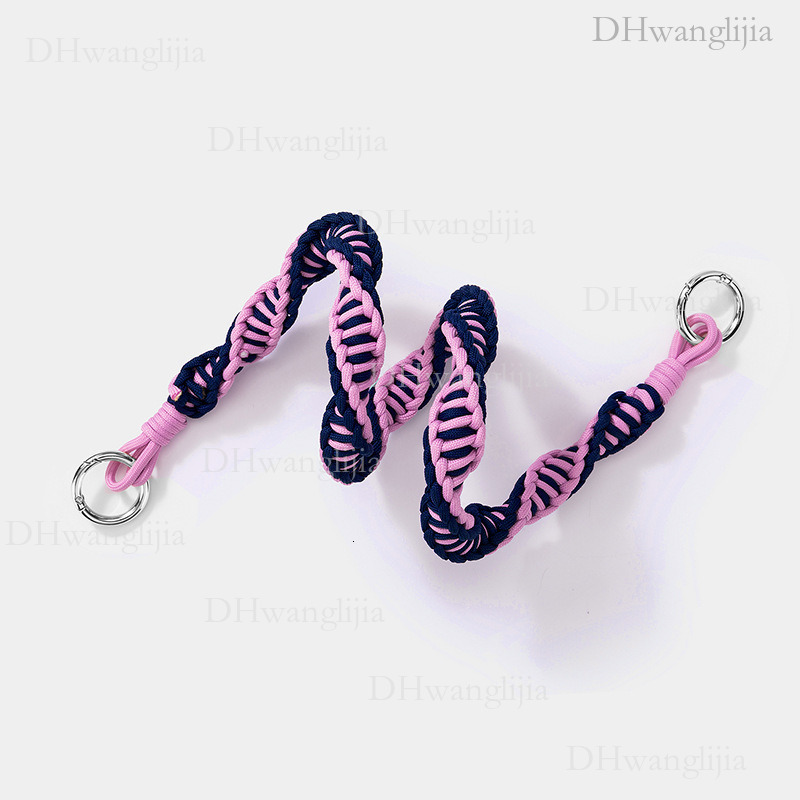 DH Luggage Accessories Korean Version Fashion Color-Block Rope Woven Wide Hardware Round Buckle Bucket Single Shoulder Underarm Universal Strap Trendy