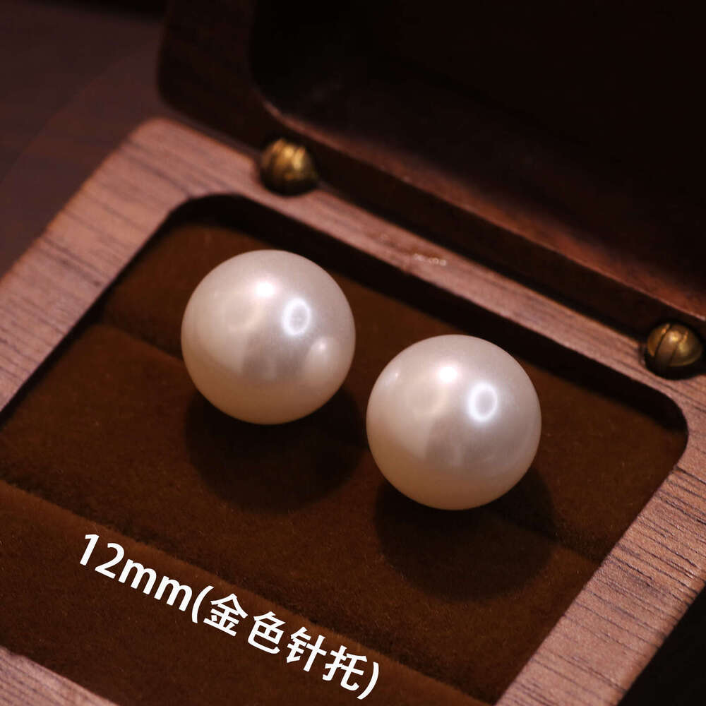 S Pure Sier Needle 8-12 High Imitation Shijia Pearl for Women, Light , High-End Feel, Versatile Accessories, Elegant Earrings