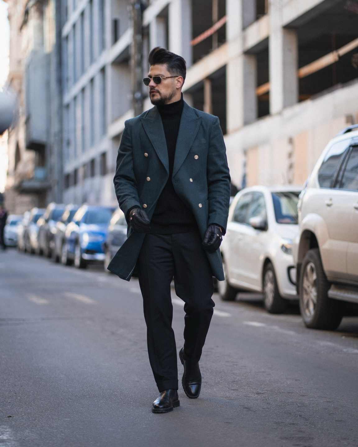 Winter Warm Men Coat Peaked Lapel Double Breasted Trench Coats Vintage Wool Blend Business Blazers Customized High Quality