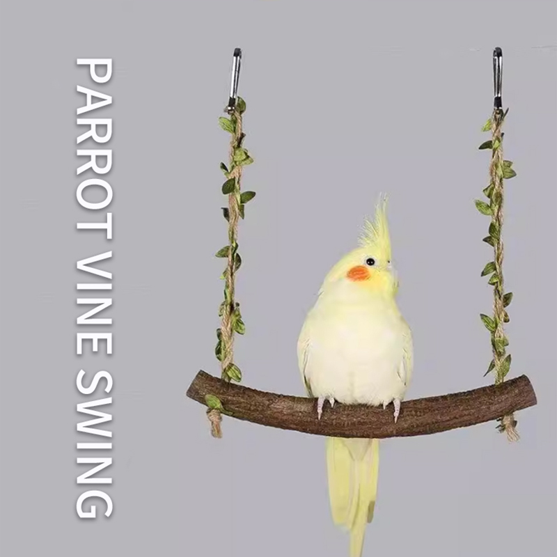 Parrot Vine Swing Toy Peony Xuan Phoenix Tiger Skin Climbing Grinding Claw Anti Bite Solid Wood Birdcage Supplies Decompression Play