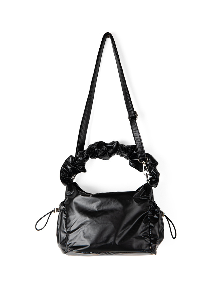 Korean-Style Niche Design Silk-Like Drawstring Pleated Crossbody For Women Fashionable And Versatile Shoulder & Armpit Bag