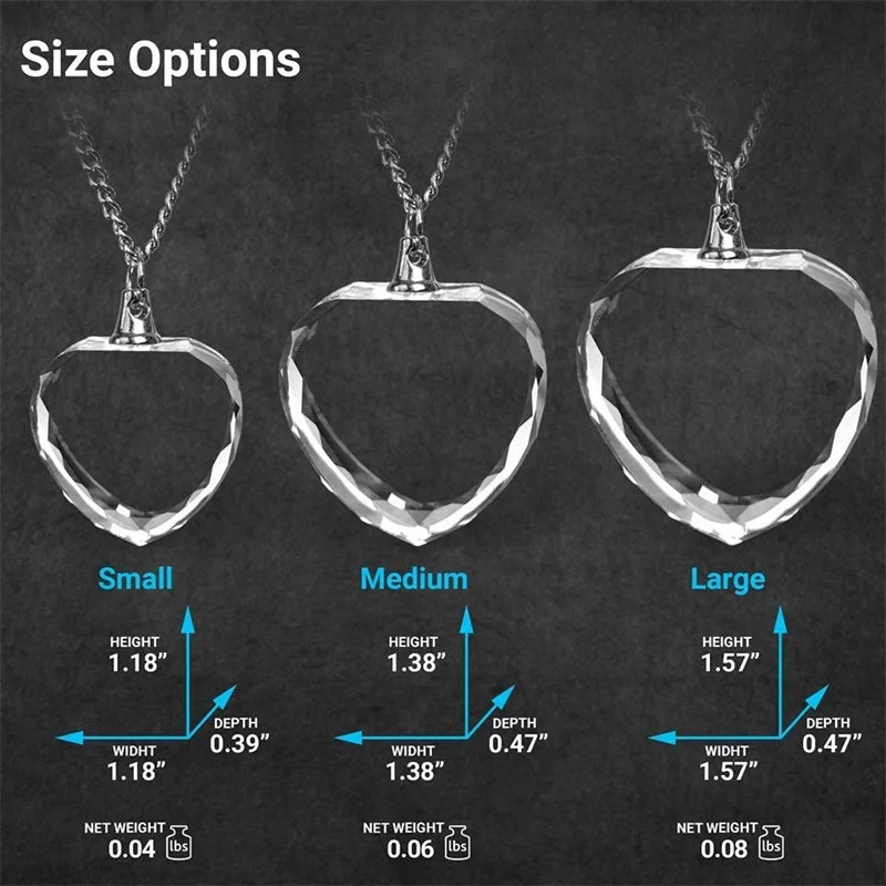 Customized 3D Crystal Po Personalized Gift Necklace Heart Gift for WifeWomen Men Great Custom Gifts With Your Own Po 250919