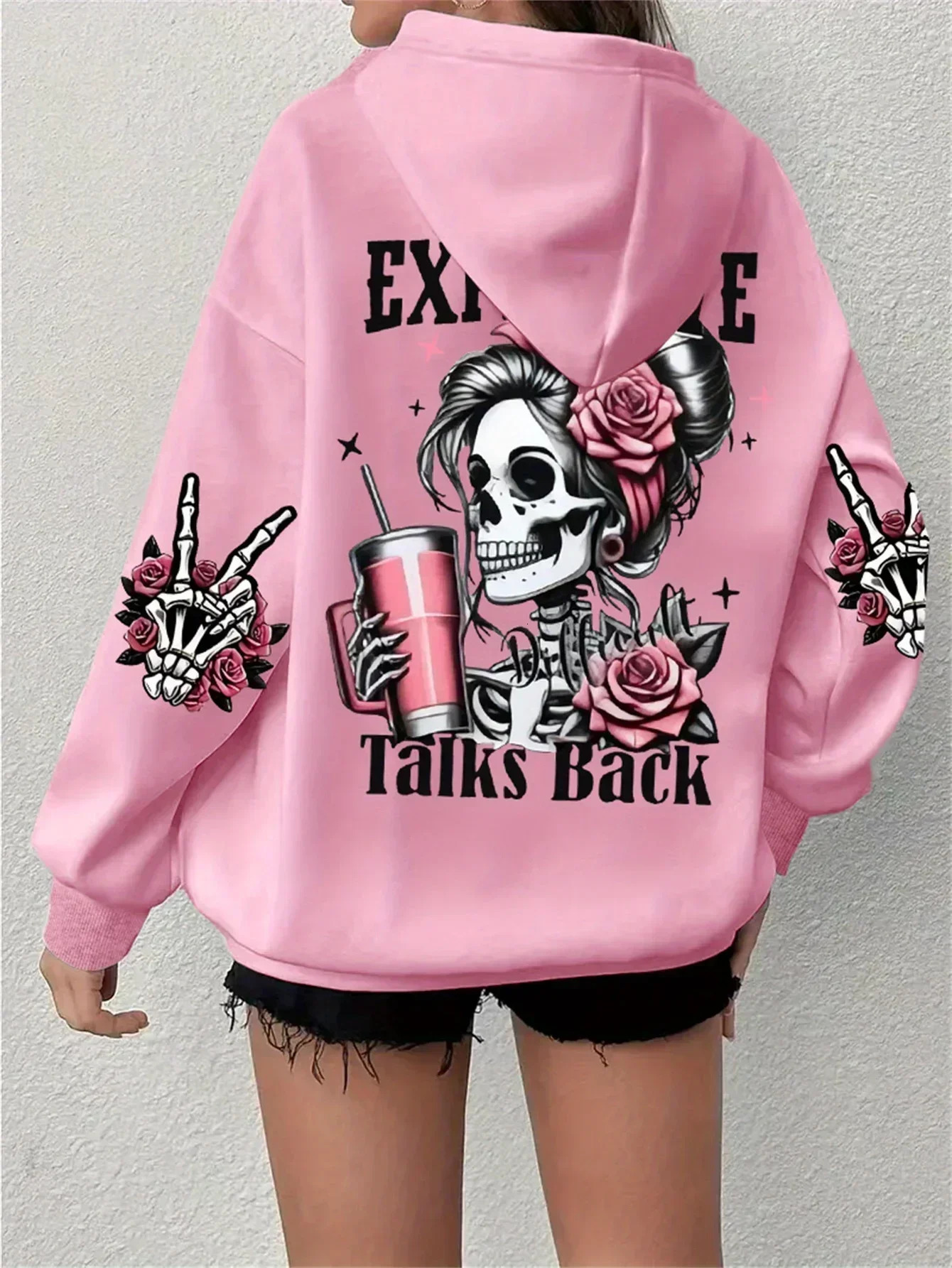 Expensive Talks Back Funny Print Women Hoody Harajuku Loose Clothes Fleece Warm Comfortable Hoodie Vintage Autumn Crewneck Top 250811m