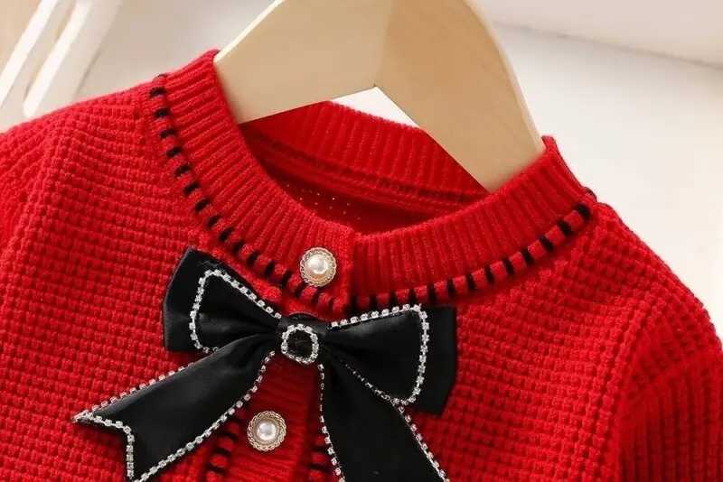 Baby Girls Clothing Set Sweater Clothing Outfit Newest Winter Knitted Solid Color Casual Top Skirt 3 4 5 6 7 T L250926SP84