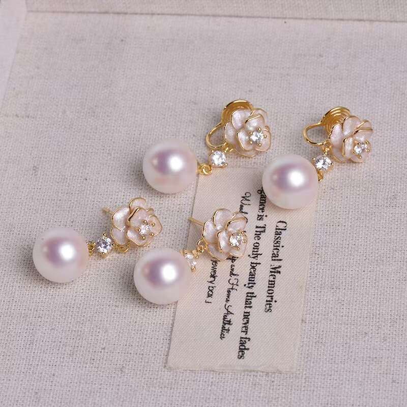 Light French Camellia Mermaid Princess Pearl Super Fairy Temperament Socialite Design Exquisite Fashion Earrings