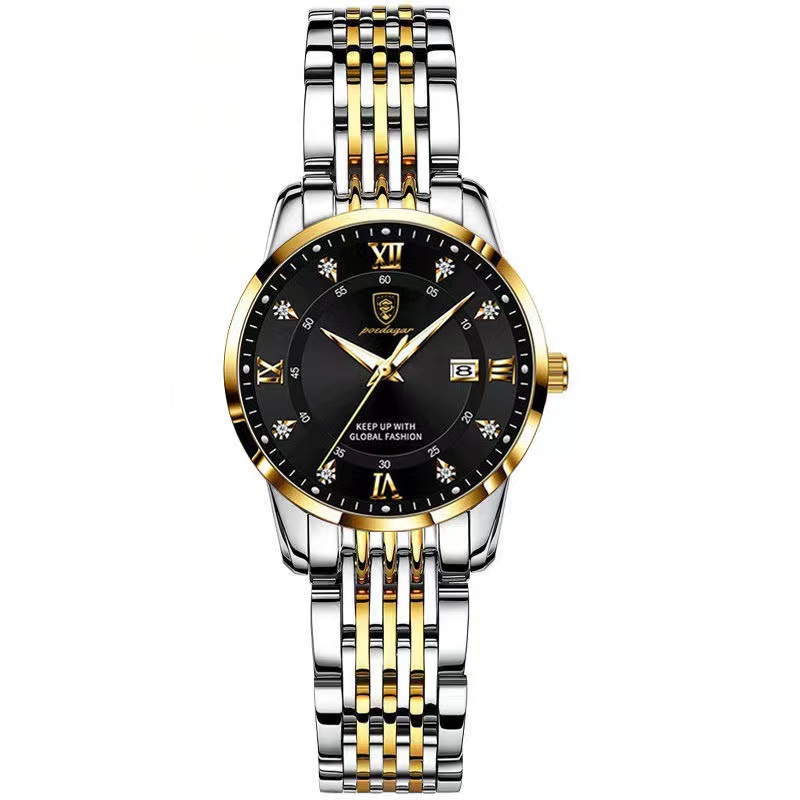 Chic Elegance Meets Practicality - Aesthetic Stainless Steel Quarts Analog Watch by POEDAGAR cartier watch prx womens watch
