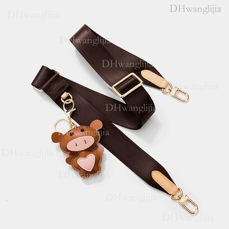 DH Luggage Accessories Suitable for Single Crossbody Wide Shoulder Nylon Webbing Length Decorative Bag Strap Cartoon Pendant