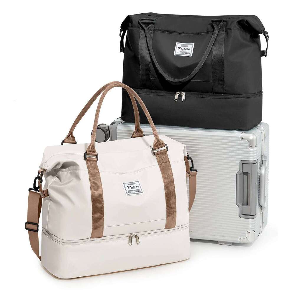 Travel Duffel Bag,Sports Tote Gym Shoulder Weekender Overnight for Women, Carry on with Wet Pocket Expandable Bag