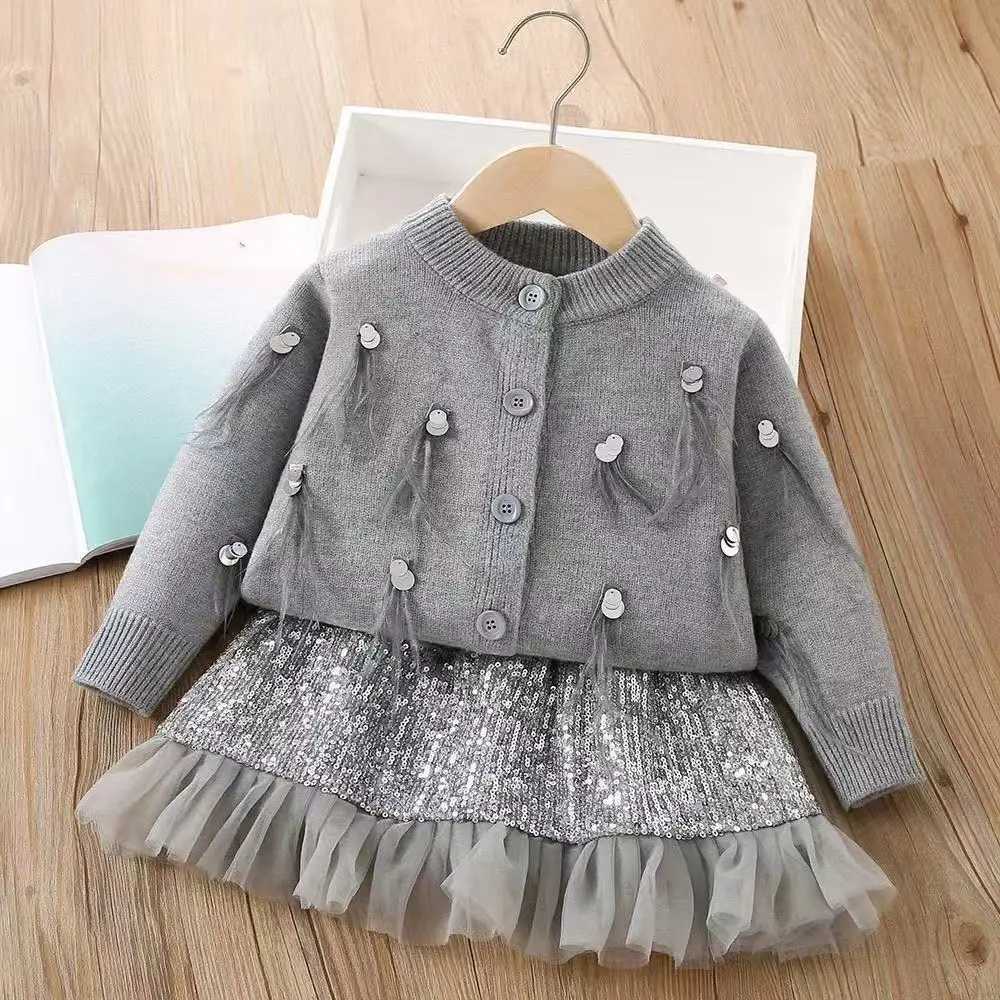 The New Girl Western Girl Sweater Set Gray Knitted Sweet Spring Girl Sweaters Cassacar TopSequenant Skirt Two piece Set L2509261XIT