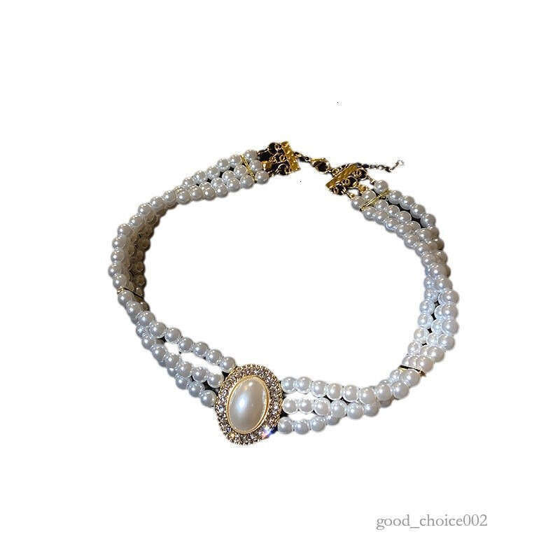 Lanjia- French Dia-Studded Pearl Water Drop Light High-End Clavicle Chain Hepburn Style Bridal Wedding Necklace Jewelry For Women F5146 10