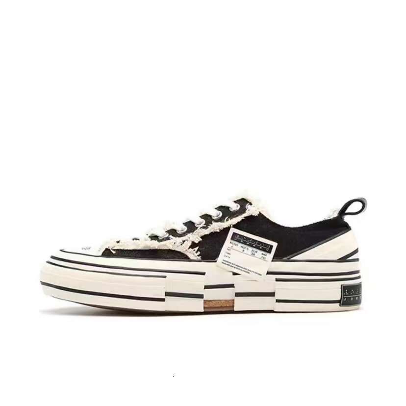 Wu Jianhao Style Beggar Canvas Half Men's Women's Shoes Frayed Edge Trendy Thick Sole Height Increasing Casual Sneakers d1