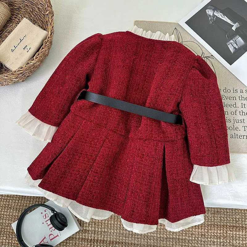 MILANCEL New Autumn Kids Dress 27Y Fleece Padded Girls Coat Belt Korean Version Loose Children Clothes L250926OE8R