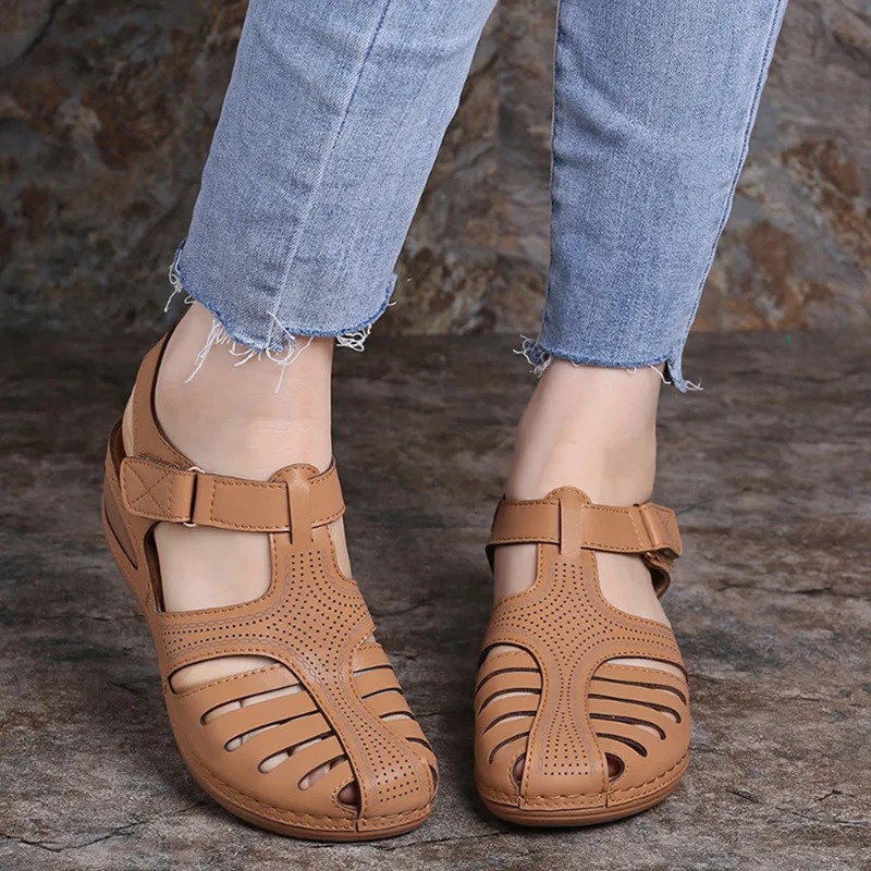 Women Sandals Bohemian Style Summer Shoes For Women Summer Sandals With Heels Vogue Summer Footwear Selection: Stylish Ankle Strap Platform Sandals