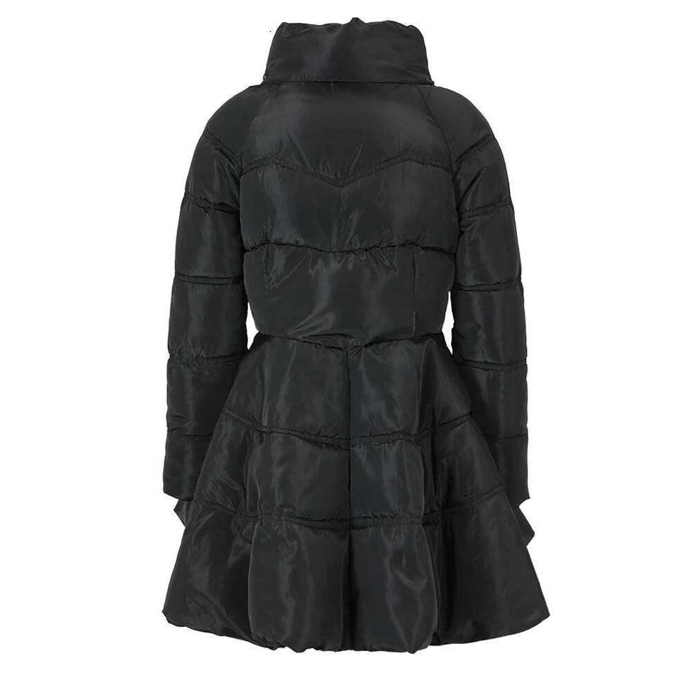 Black Bandage Bow Cotton-Padded Coat Long Sleeve Loose Fit Women Parkas Fashion Tide New Autumn Winter 2025 1Dh5282