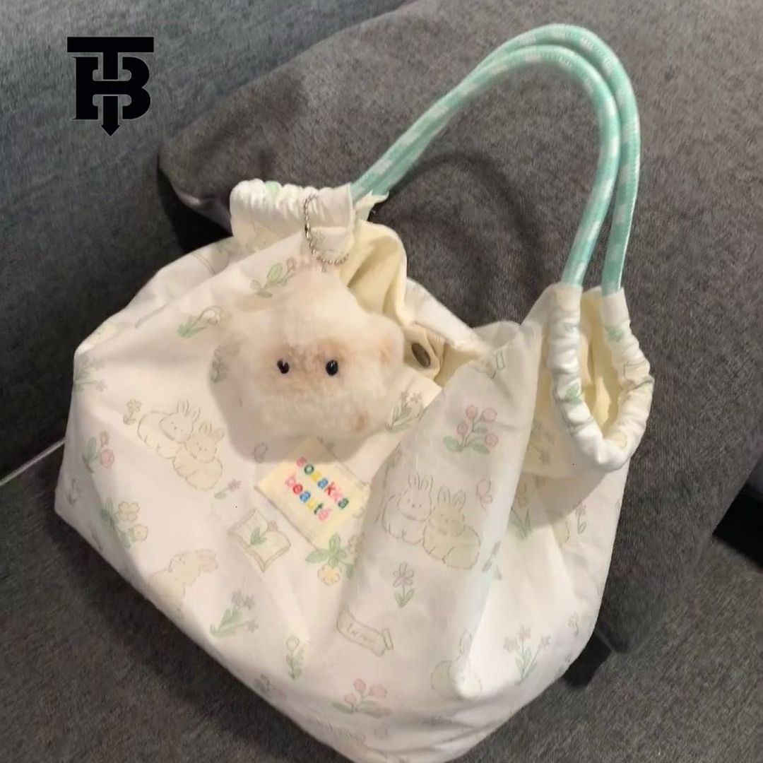 TB BHULAMTE Designer Bag Printed New Large Capacity Commuter Bag Cartoon Rabbit Handbag Korean Style Luxury Bag Shoulder Bag For Female Students Cute 