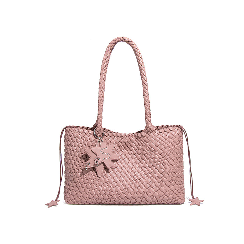 New Style Five-Pointed Star Pendant Niche Design Large Capacity Tote Shoulder Fashion Versatile Woven Bag