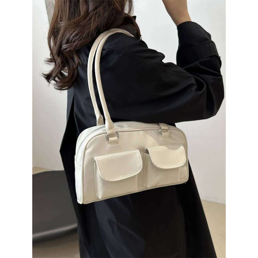 Retro Personali Commuter Double ket Handbag Autumn New Small Design Faionable Single oulder Underarm Bag