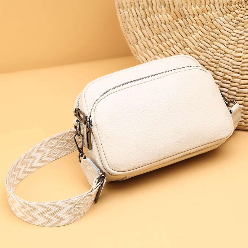 designer bag Luxury bag New Top Layer Cowhide Crossbody Genuine Leather for Women Trendy Versatile Small Square Simple Solid Color Shoulder Bag