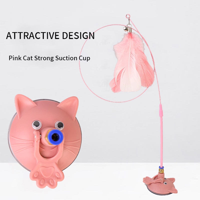 Cat toys cat teasing sticks, self entertaining and stress relieving tools with suction cups long poles pet kittens and a complete collection