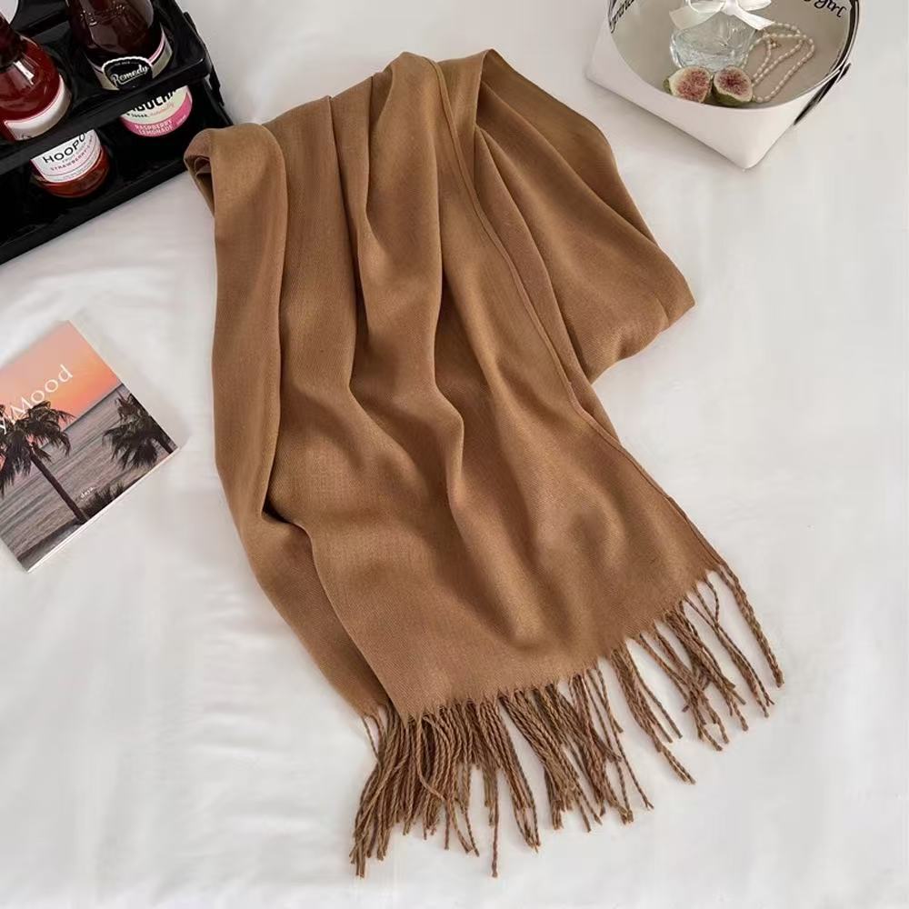 T1870 Winter Solid Color Cashmere Scarf/Shawl for Men and Women