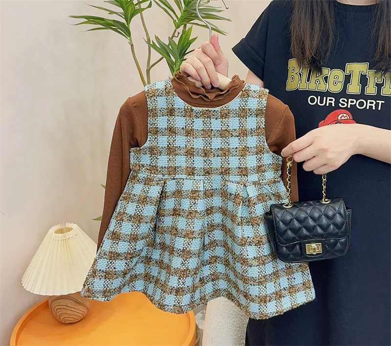 Childrens Sets Girl New Korean Elegant Autumn Baby Fashionable Tide Two Pieces Round Collar 2024 Childrens Clothing L25092607GL