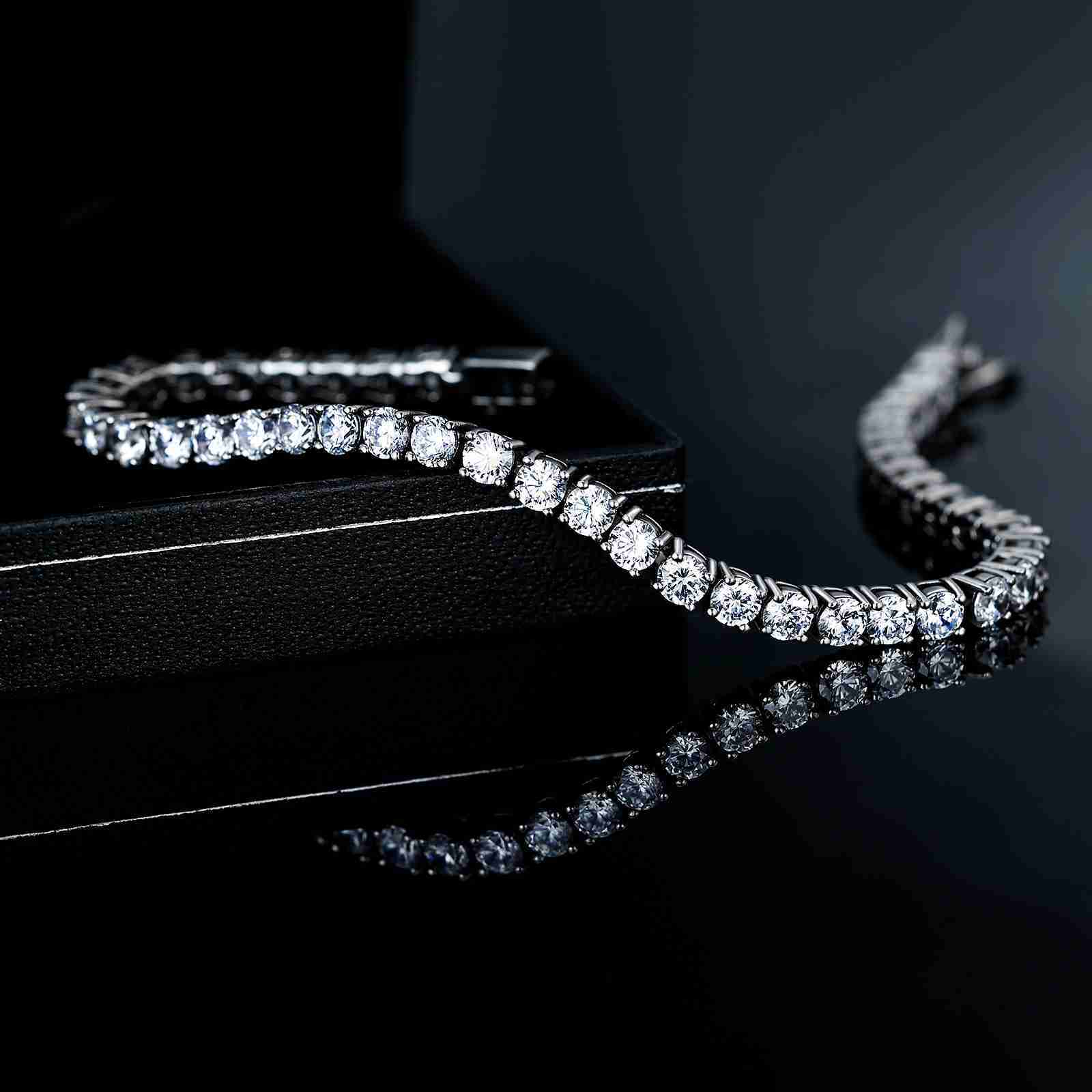 Grace Jewelry Fashion Iced Out 925 Sterling Silver VVS Moissanite Tennis Bracelet for Men Woman