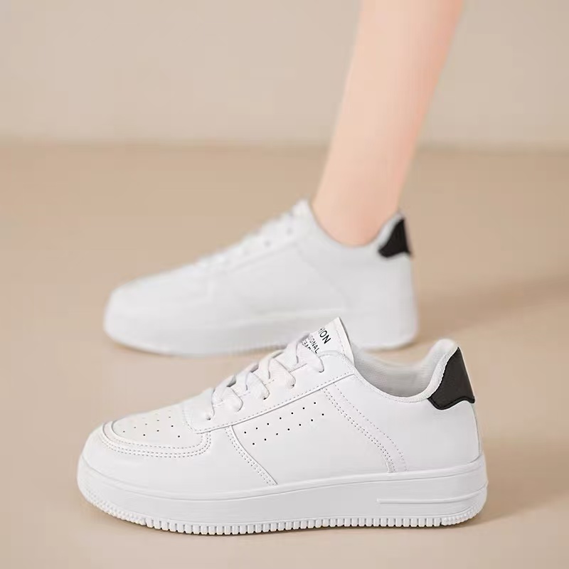 2025 new all-season white shoes sneakers for men and women, white leather waterproof versatile casual fashion shoes