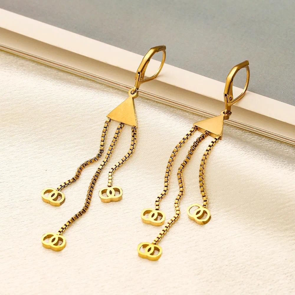 Classics Designers Earrings Titanium Steel Letter Stud Gold Plated Crystal Pearl Earring Wedding Jewelry Accessory Gift